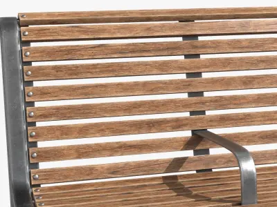 Street Bench Low-poly 3D model