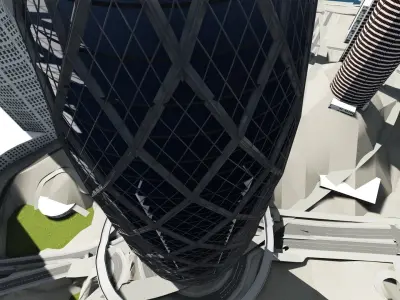 Glazed modern skyscraper 3D model