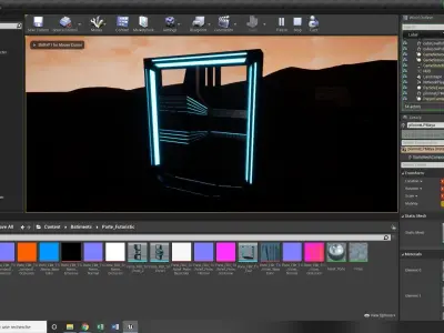Futuristic Door Low-poly 3D model