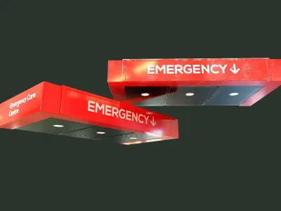 Emergency Entrance Name Board for Hospital Low-poly 3D model