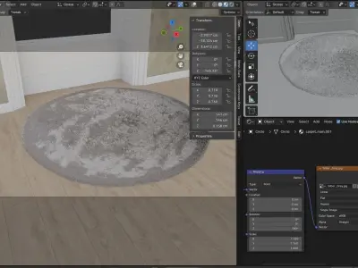 Round Grey Rug 3D model