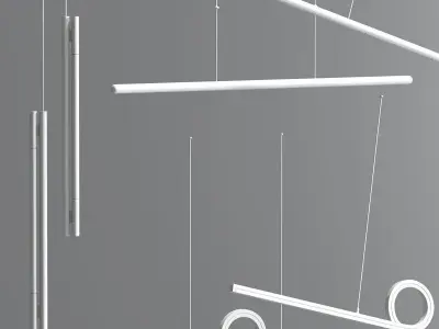 Counterpoint Led Linear Pendant Collection 3D model