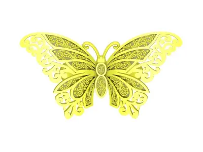 Elegant Butterfly Filigree Ring 3D Jewelry Model 6904 3D print model