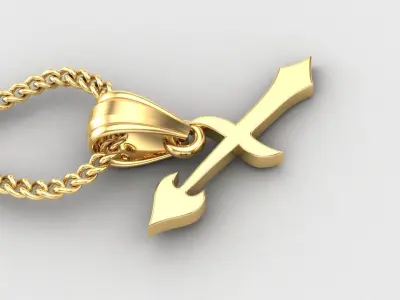 Sagittarius Light Gold Pendant Version 5 3D print model