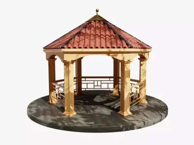 Gazebo Low-poly 3D model shop