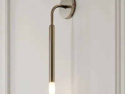 Minimalist Gold LED Wall Lamp 3D model