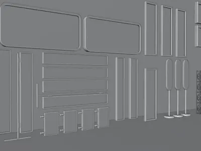 30 Neon Signs Low-poly 3D model