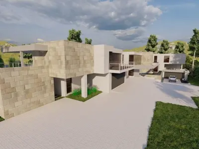 Casa Scene-villa-modern house 3D model 82