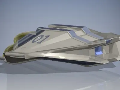 Sci-Fi spaceship Low-poly 3D model get