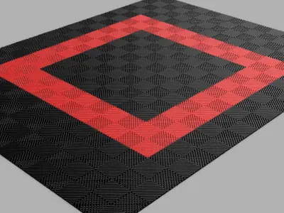 garage flooring plastic tile  encastrable 315x315 con zocalo 3D model