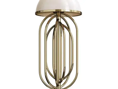 Table Lamp White Shade Gold Low-poly 3D model
