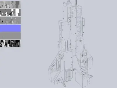 Futuristic building Low-poly 3D model buy