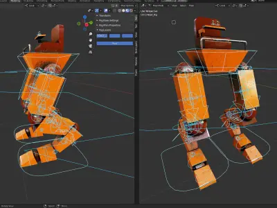 Rigged Control Robot in Blender 3D model