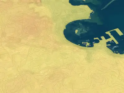 Doha - Topography Terrain Low-poly 3D model