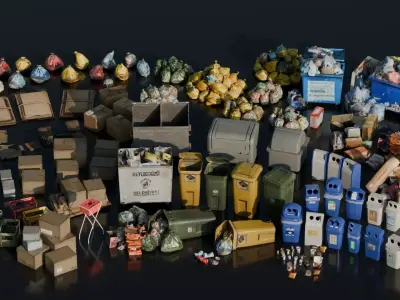 City Garbage Assets 3D model