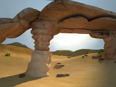 Sand Grass Dune desert landscape sahara wilderness area 3D model