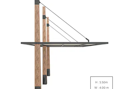 wooden canopy 3D model