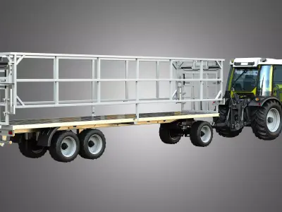 Rigitrac SKE 50 Tractor with Fliegl DPW 210 Trailer 3D Model Pack