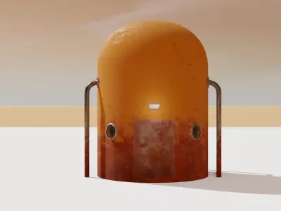 Mars module Low-poly 3D model