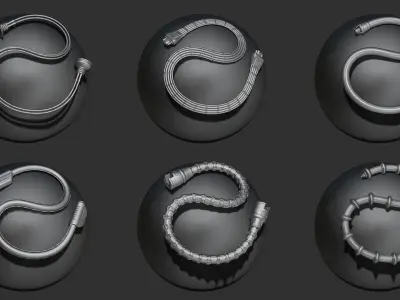 Sci-Fi IMM Tubes and Cables volume 01 3D model