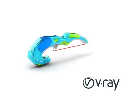 Stylized Energo-Bow Azure Neon Design Cartoon model pack Low-poly 3D model