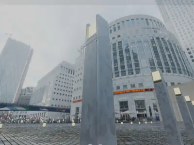 Street Light 8 Bollard 900mm Galvanized Version 4 Low-poly 3D model