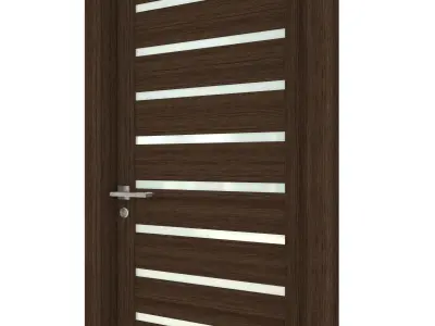 Door-081 modern front door with slats 3D model