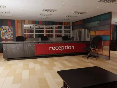 Reception Interior Low-poly 3D model