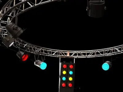Circle Truss with Stage Lights High Detail 3D model