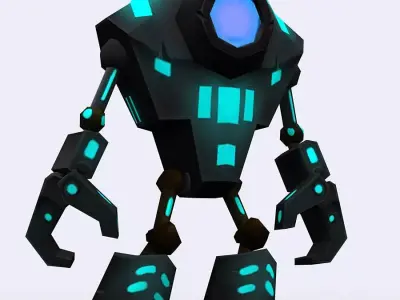 3DRT - Chibii-robot-06 Low-poly 3D model