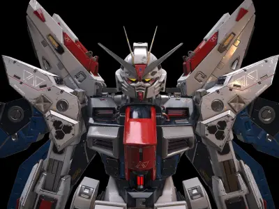 Gundam robot Low-poly 3D model