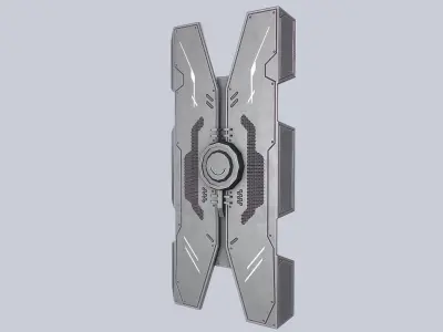 Sci fi shield Low-poly 3D model