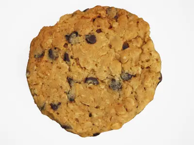 Chocolate Chip Cookie - Photorealistic Scan Low-poly 3D model