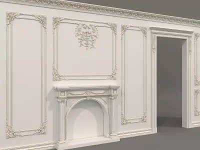Wall Molding in Classic French style 46 3D model