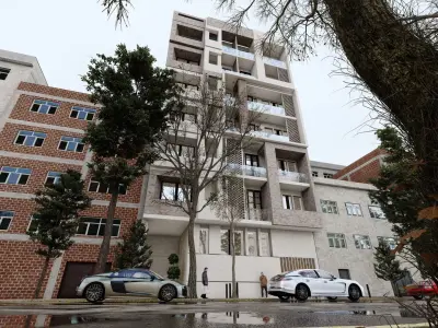 Apartment Modern Style Facade  3D model