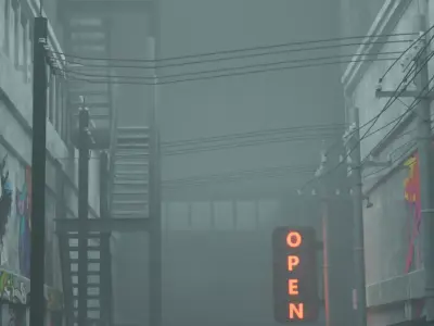 Old 3D Street Made With Blender 3D model