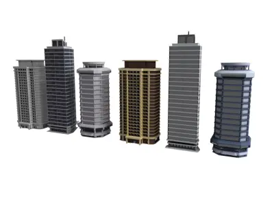City Buildings Modular Urban Architecture Pack 3D model