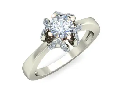 Diamond Engagement  ring 50 cad files  part 01 3D print model