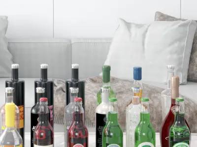 combination wine Modern 3D model