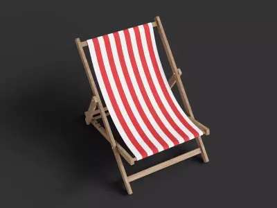 Beach Chair Low-poly 3D model