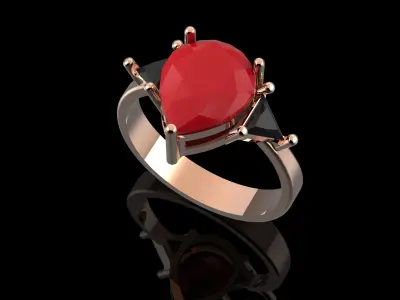  Fashion Ring With Brilliants 3D Print Model 3D print model buy