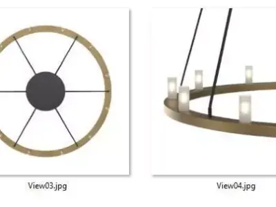 Rennes Round Chandelier 3D model