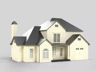 Cottage House Design 13T5  Low-poly 3D model