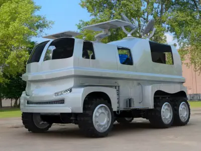 Futuristic Mobile Space Observatory  Vehicle 3D model