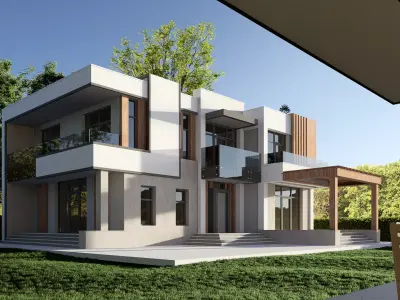 villa Low-poly 3D model