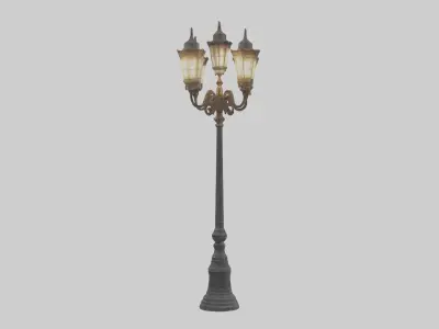 Victorian Street Lamp 1 Low-poly 3D model
