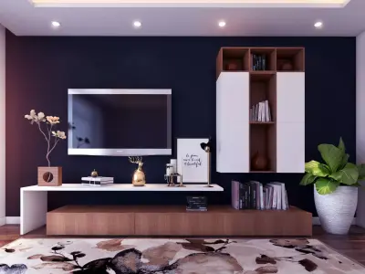 Modern Wooden TV-unit for a Beautiful Living-room  3D model