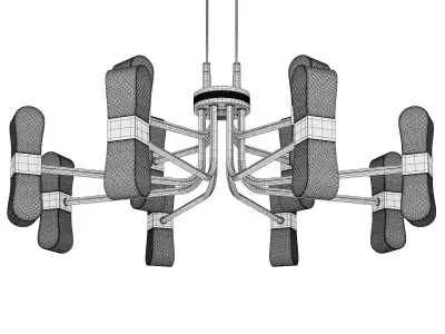 MARSELLA modern chandelier in brass and glass Low-poly 3D model purchase