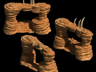 Desert - Mountain - Wind Stone 12 3D model