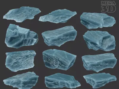Casual Ice Block 220706 - Ultra HD 16K Textures Low-poly 3D model